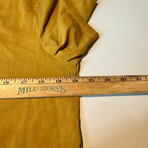 Lululemon Women 12 All Yours Cotton T Shirt Mustard Gold Crew Neck Pullover Top - Picture 5 of 7